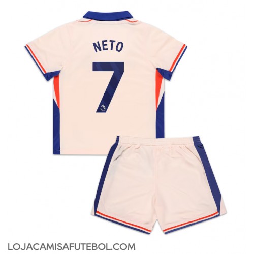 Camisa de Futebol Chelsea Pedro Neto #7 Equipamento Secundário Infantil 2024-25 Manga Curta (+ Calças curtas)